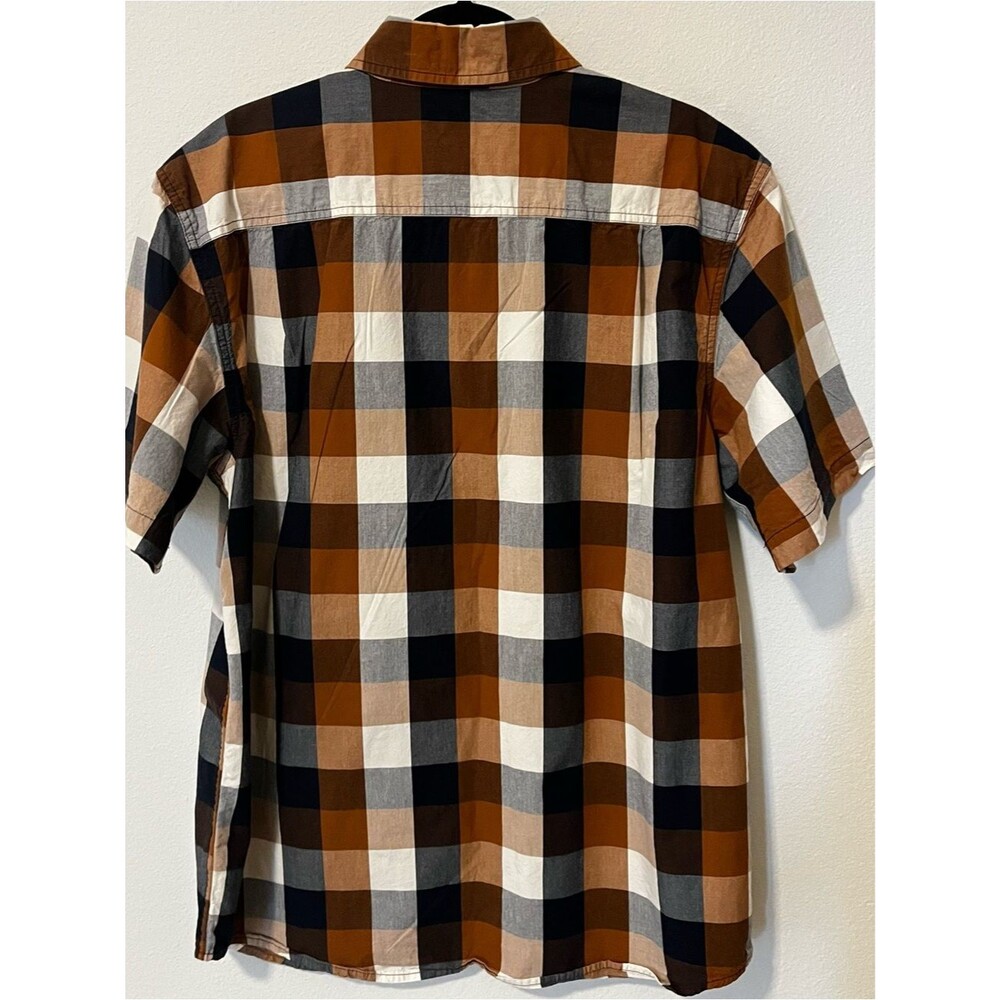 CARHARTT Men's Plaid Cotton Essential Button Down Short Sleeve Shirt - Size L - Picture 3 of 7